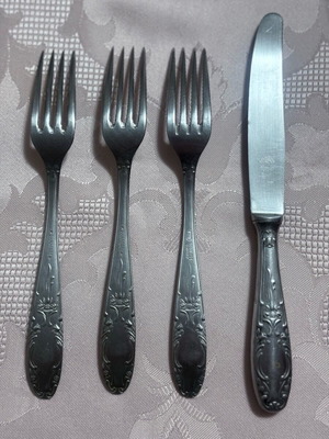 Silkema knife and 3 forks used, vintage