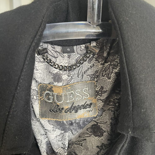 Guess Double-Breasted Wool Blend Coat Black Edition like new, size S