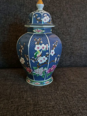 Βάζο Cloisonne χειροποίητο μεταχειρισμένο με καπάκι