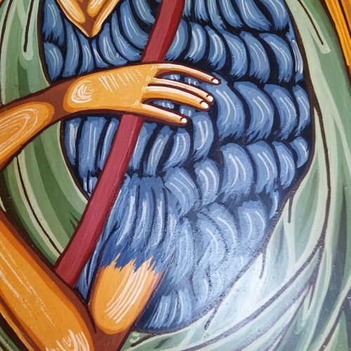Icon of Saint John the Baptist like new, traditional egg tempera 45x33.5 cm