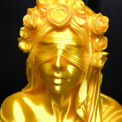 Blind Muse Bust New, 3D Printed Decorative Sculpture, Silk Gold