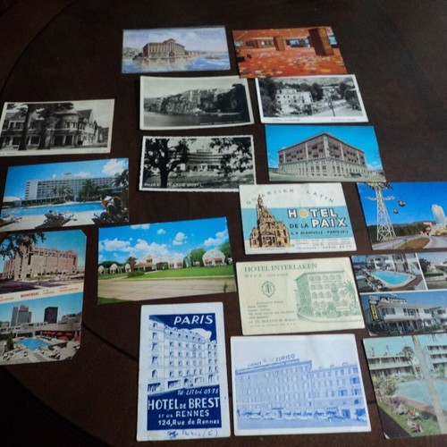 Hotels used postcards 17 from the previous century worldwide