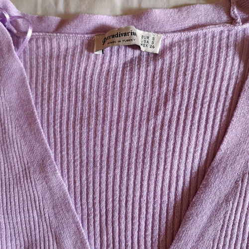 Short-sleeve cardigan used, size S, purple
