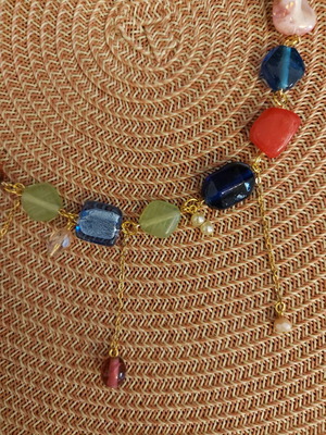 Multicolored necklace impressive new