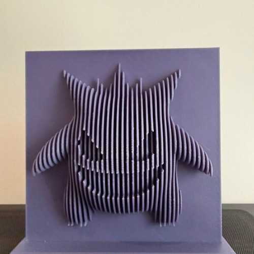 Gengar 3D printed layered art decoration new, purple
