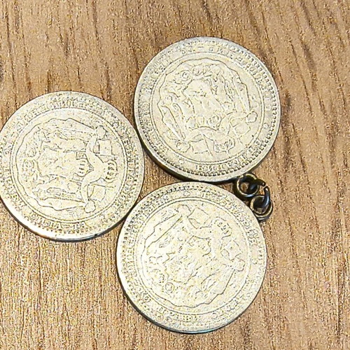 Bulgarian silver coins 50 stotinki 1883 used, .835 silver