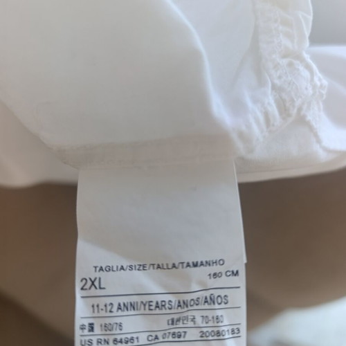 Benetton white children's shirt like new, size 158 cm