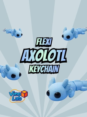 Flexi Axolotl keychain new, turquoise