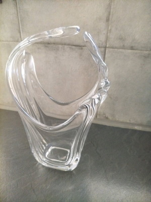 Decorative crystal basket like new, height 22 cm