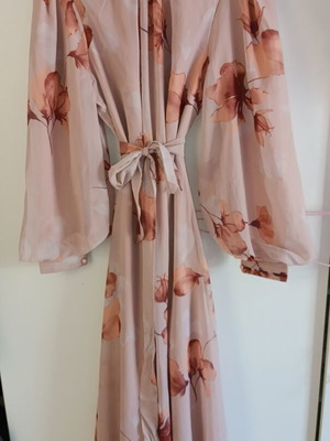Maxi dress pink nude floral elegance with romantic flowers new