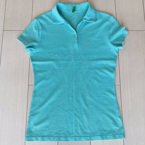 Benetton Polo Shirt L like new, turquoise