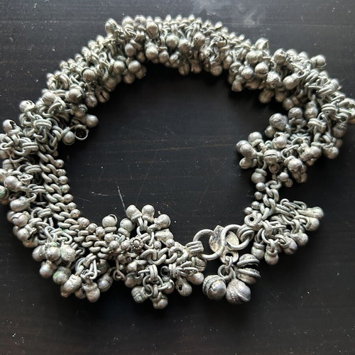 Indian Silver Anklet Vintage Tribal Style with Ghungroo Bells like new