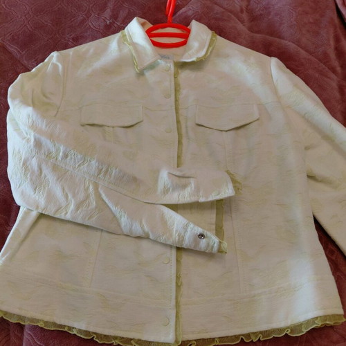 Lucifair jacket size 48 white-yellow with organza details like new