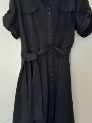 Serafini dress new, 55% linen, black, sizes XL and XXL