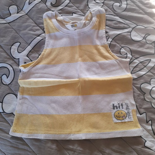 Smiley white and yellow top for girl 9-10 years, H&M
