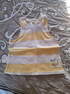 Smiley white and yellow top for girl 9-10 years, H&M