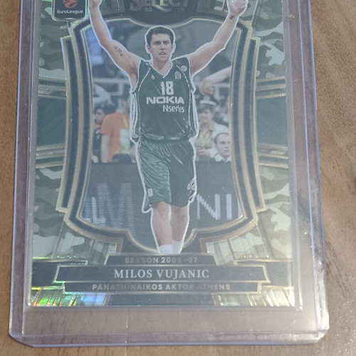 Milos Vujanic Premier lvl Camo Prizm Panathinaikos 2025-26 Panini Select Euroleague card new
