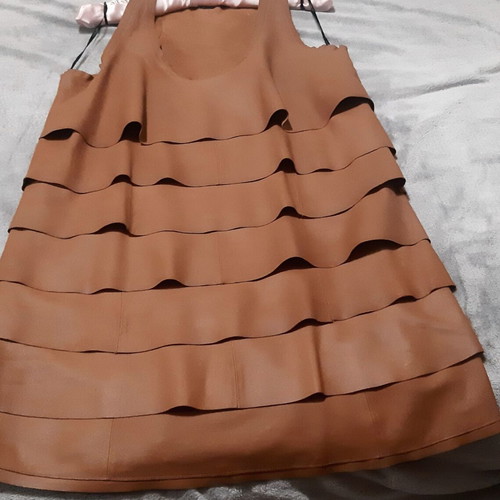 Zara Dress Medium/Large genuine leather brown, brand new