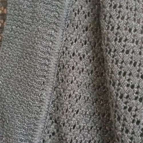 Knitted blouse dress used, size M, black with silver thread
