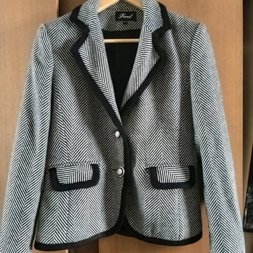 Forel women's jacket black and white, size 38, like new