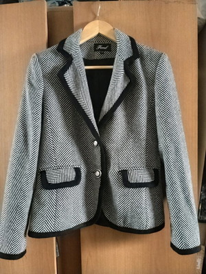 Forel women's jacket black and white, size 38, like new