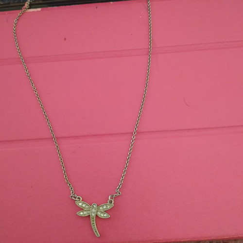 Dragonfly necklace used with integrated chain that does not tarnish