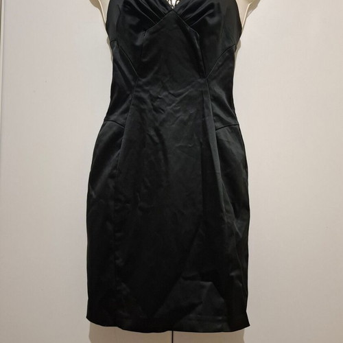 Dolce & Gabbana Black Satin-Look Cocktail Mini Dress IT 40 like new