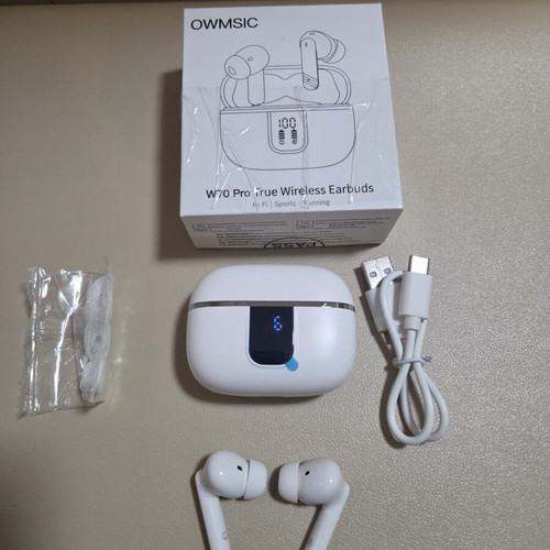 OWMSIC W70 Pro True Wireless Earbuds with Charging Case and LED Display