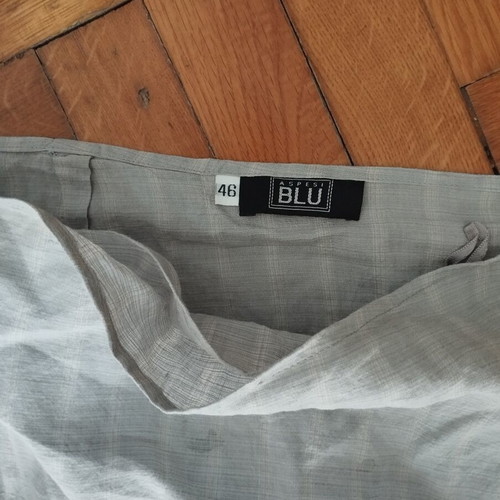 Summer skirt gray-turquoise like new with pockets and adjustable fit