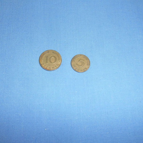 Germany coins 1949 used, set of 2 pieces