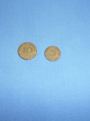 Germany coins 1949 used, set of 2 pieces
