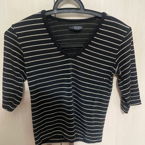Montos Marks blouse black striped like new