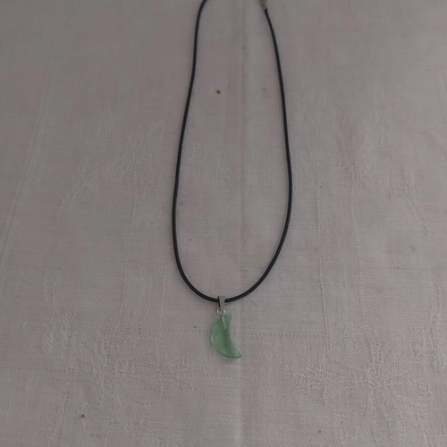 Necklace from PU leather like new, 45 cm plus 5 cm extension, black and green