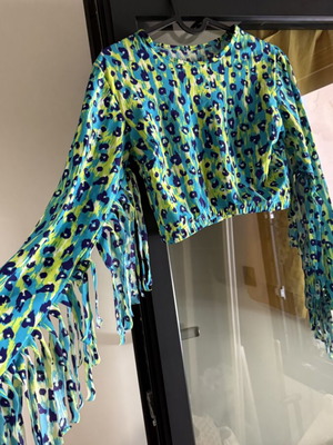 PCP swimsuit top used, multicolor with fringes