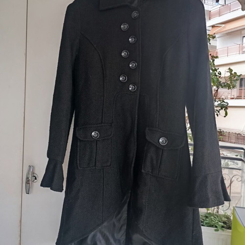 Women's asymmetrical stylish coat like new, black, size M