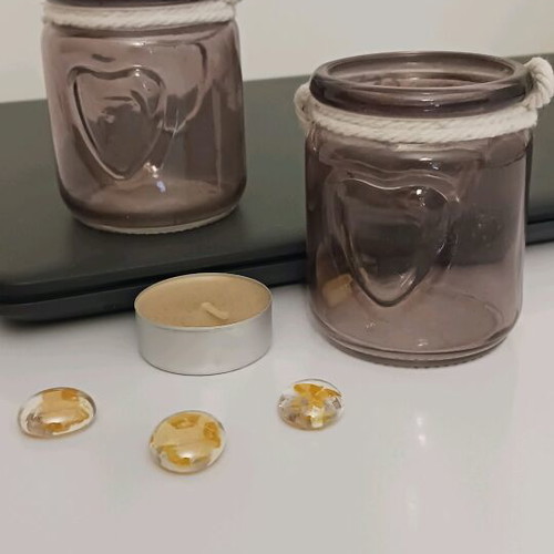 Glass candlestick set new
