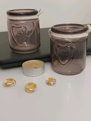 Glass candlestick set new