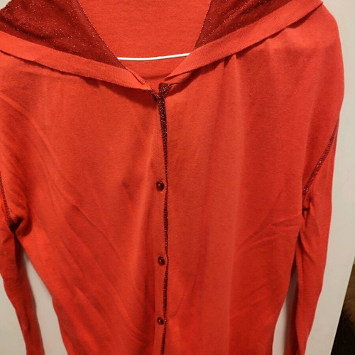 Summer cardigan like new, red with shiny hood