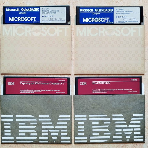 5.25" Floppy Disks Microsoft QuickBasic Compiler and IBM Diagnostics like new