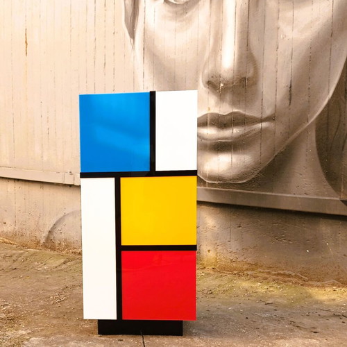 Floor Lamp Homage to Mondrian LED New, Premium Plexiglass Design