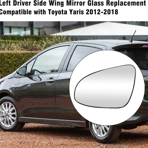 Left Heated Mirror Glass for Toyota Yaris 2012-2018 Like New