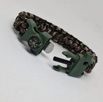 Survival Bracelet with Knife, Whistle, Compass & Flint, New
