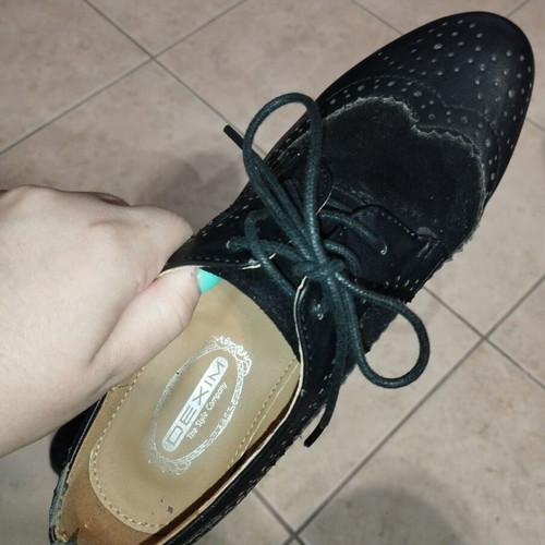 Dexim μαύρα παπούτσια Oxford νούμερο 39 με chunky σόλα