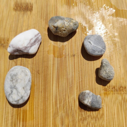 Aegean Sea Collectible Pebbles - Rare Quartz & Marble Set of 6