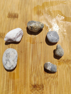 Aegean Sea Collectible Pebbles - Rare Quartz & Marble Set of 6