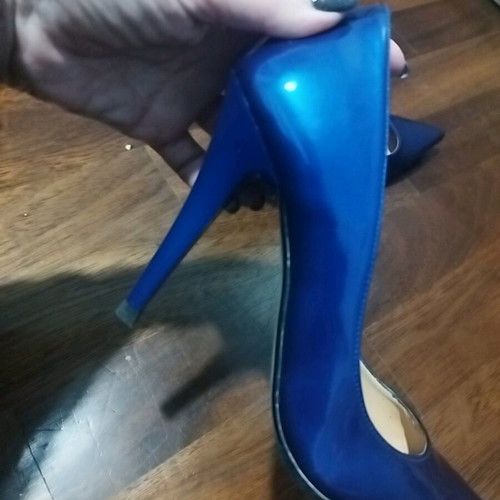 Blue Roua Mirror Pumps Size 36 Like New