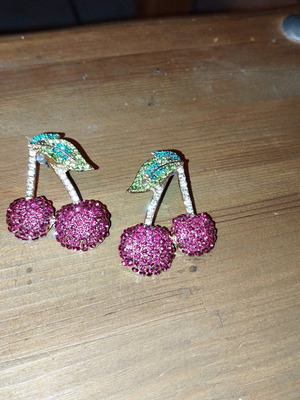Cherry earrings shiny new