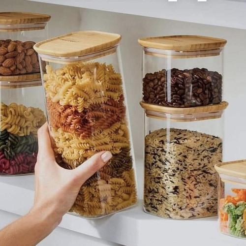 Crystal Bamboo Tupperware 1.9L new with airtight bamboo lid