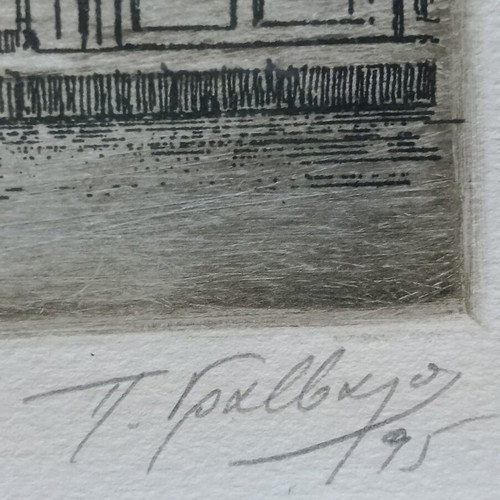 Woodcut Tripoli by Panagiotis Gravvalos 1995 new