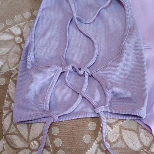 Spring set blazer and croptop with gifts, lilac purple